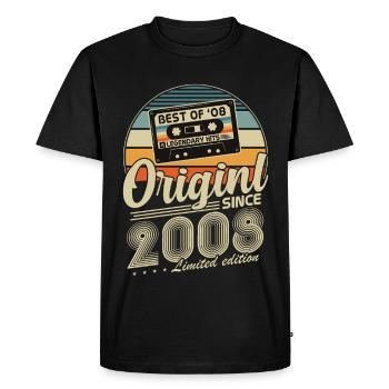 Original 2008 Jahrgang Vintage Geburtstag Retro - T-shirt Premium bio Homme - noir - Devant - Nico (187cm)