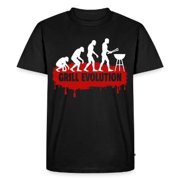Grill Evolution Funny Grill Master Saying - Men's Premium Organic T-Shirt - black - Front - Nico (187cm)
