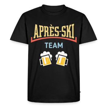 Équipe Après-Ski (Bière / Après-Ski / Concave / 5C) - T-shirt Premium bio Homme - noir - Devant - Nico (187cm)