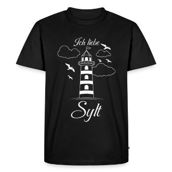 Vacances en mer du Nord J’ADORE SYLT Drôle - T-shirt Premium bio Homme - noir - Devant - Nico (187cm)