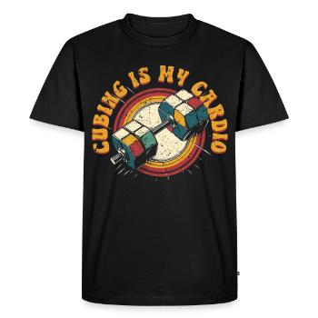 Le speedcubing Speed Cube est mon cardio - T-shirt Premium bio Homme - noir - Devant - Nico (187cm)