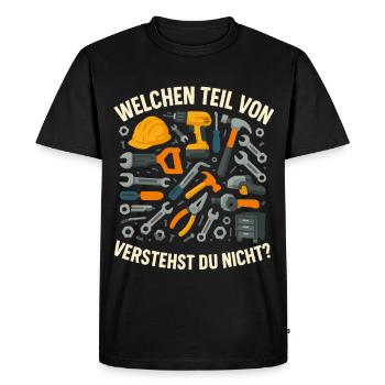 Chaos d’outils, quelle partie dit drôle - T-shirt Premium bio Homme - noir - Devant - Nico (187cm)
