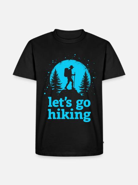 Let's go hiking mountaineer hiker silhouette - Men's Premium Organic T-Shirt - black