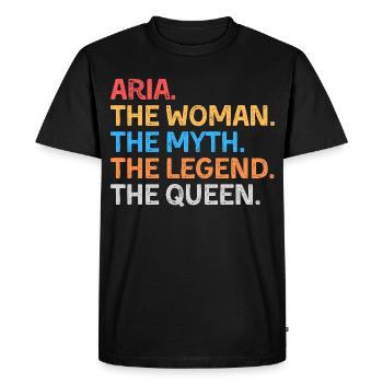 Aria The Woman The Myth The Legend The Queen - Men's Premium Organic T-Shirt - black - Front - Nico (187cm)