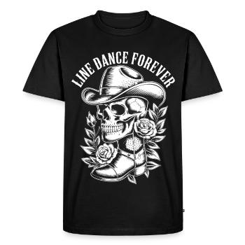 Bone Cowboy with Flower Frame - Men's Premium Organic T-Shirt - black - Front - Nico (187cm)