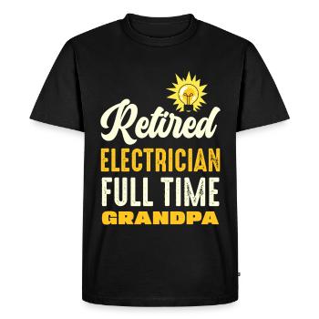 Grand-père électricien à plein temps - T-shirt Premium bio Homme - noir - Devant - Nico (187cm)