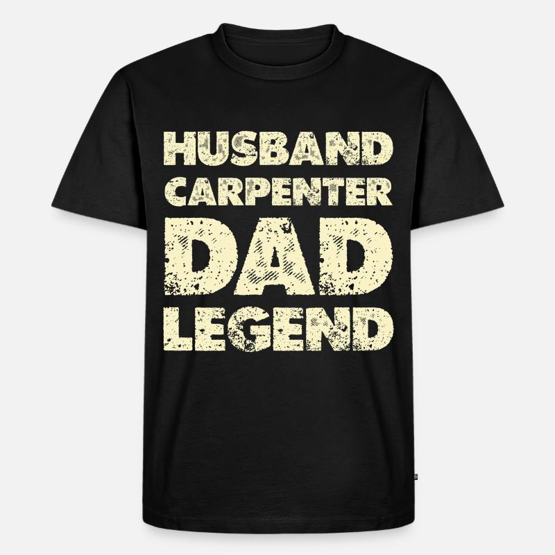 Husband Dad Legend Carpenter - Männer Premium Bio T-Shirt - Schwarz