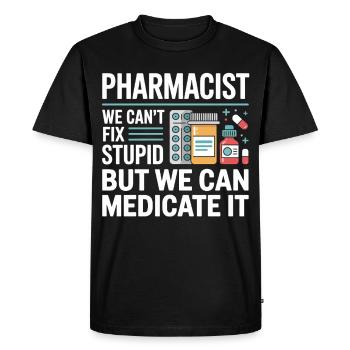 Humour pharmaceutique Médicamentez-le - T-shirt Premium bio Homme - noir - Devant - Nico (187cm)