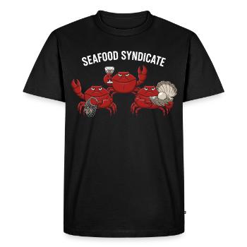 Syndicat des fruits de mer Crabes Mafia Fruits de mer - T-shirt Premium bio Homme - noir - Devant - Nico (187cm)