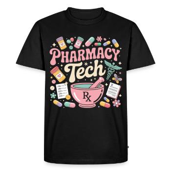 PharmaTech Pharmacy Illustration - Men's Premium Organic T-Shirt - black - Front - Nico (187cm)