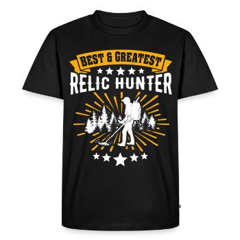 Recherche de reliques du Chercheur de Reliques - T-shirt Premium bio Homme - noir - Devant - Nico (187cm)