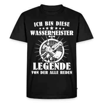 Maître de l’eau - T-shirt Premium bio Homme - noir - Devant - Nico (187cm)