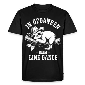 Sloth dreams of line dancing - Men's Premium Organic T-Shirt - black - Front - Nico (187cm)