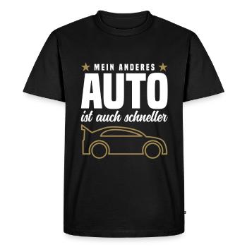 My other car is also faster - Men's Premium Organic T-Shirt - black - Front - Nico (187cm)
