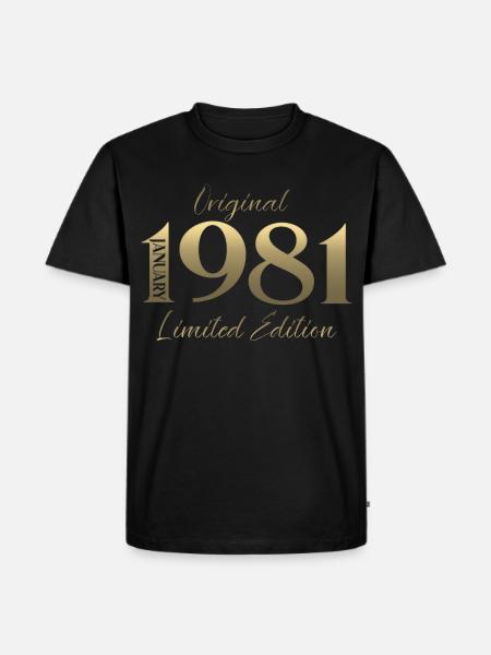 45e anniversaire Original janvier 1981 - T-shirt Premium bio Homme - noir