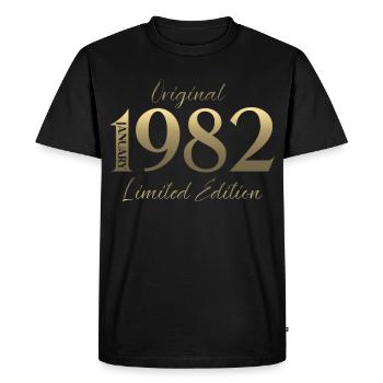 44e anniversaire Original janvier 1982 - T-shirt Premium bio Homme - noir - Devant - Nico (187cm)