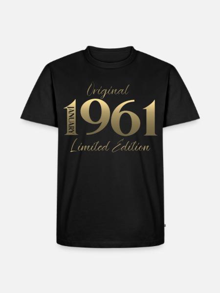 65th Birthday Original January 1961 - Men's Premium Organic T-Shirt - black