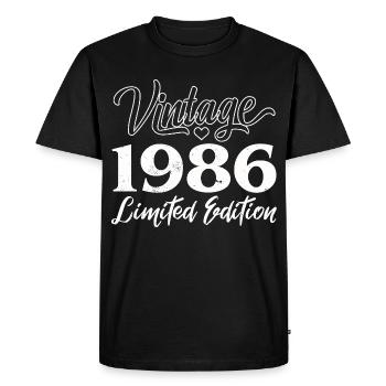 Vintage 1986 Limited Edition Anniversaire Cadeau - T-shirt Premium bio Homme - noir - Devant - Nico (187cm)
