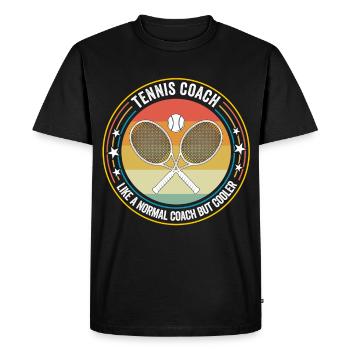 Tennis Coach Like A Normal Coach But Cooler - Men's Premium Organic T-Shirt - black - Front - Nico (187cm)