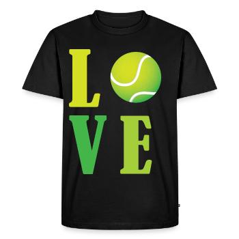 I Love Tennis  - Men's Premium Organic T-Shirt - black - Front - Nico (187cm)
