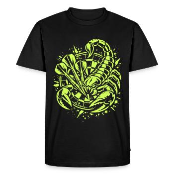 Darts | Sting with every Fling - Skorpion - Men's Premium Organic T-Shirt - black - Front - Nico (187cm)