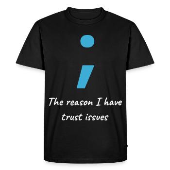 Computer Scientist Shirt - Semi-Colon Trust Issues - Men's Premium Organic T-Shirt - black - Front - Nico (187cm)