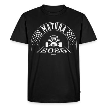Matura 2026 (Matura / Finish / White) - Men's Premium Organic T-Shirt - black - Front - Nico (187cm)