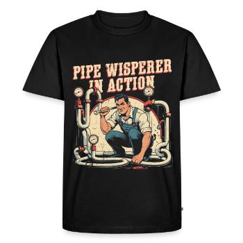 Pipe Layer Pipe Builder Pipe Whisperer - Men's Premium Organic T-Shirt - black - Front - Nico (187cm)