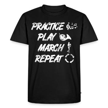 Entraînez-vous à jouer du cor français Répéter - T-shirt Premium bio Homme - noir - Devant - Nico (187cm)
