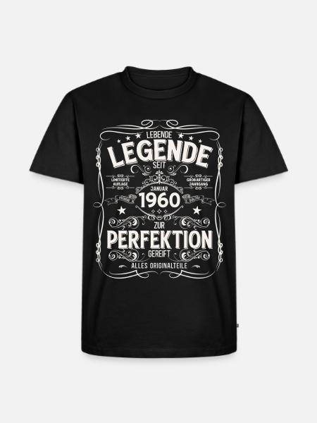 66th Birthday Legend January 1960 - Men's Premium Organic T-Shirt - black