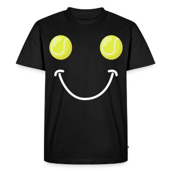 Visage Heureux du Tennis - T-shirt Premium bio Homme - noir - Devant - Nico (187cm)
