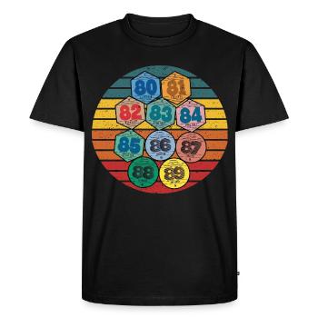 Vignettes Automobile Vintage Rétro Années 80 Auto - T-shirt Premium bio Homme - noir - Devant - Nico (187cm)