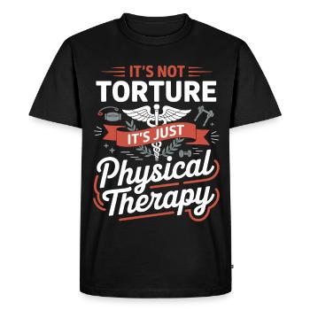 Ce n’est pas de la torture, juste de la kinésithérapie - T-shirt Premium bio Homme - noir - Devant - Nico (187cm)