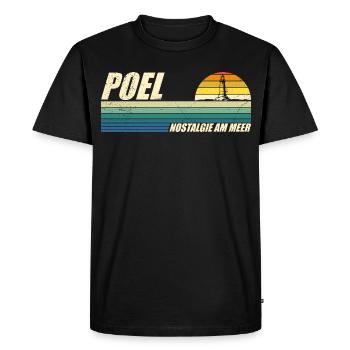 Mer Baltique POEL NOSTALGIE BY THE SEA Rétro Drôle - T-shirt Premium bio Homme - noir - Devant - Nico (187cm)