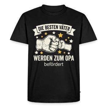 The best fathers are promoted to grandpa I Birth - Men's Premium Organic T-Shirt - black - Front - Nico (187cm)