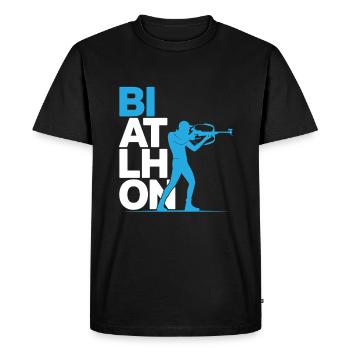 biathlon biathlete - T-shirt Premium bio Homme - noir - Devant - Nico (187cm)