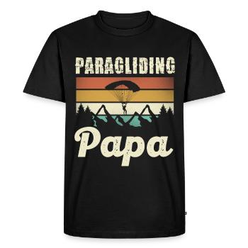 Paragliding Dad Motif - Men's Premium Organic T-Shirt - black - Front - Nico (187cm)