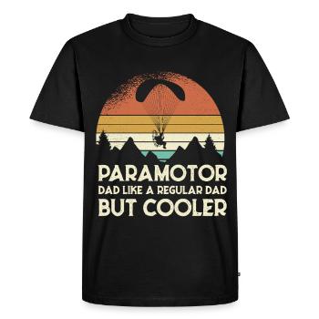 Paramoteur Papa Retro Sunset - T-shirt Premium bio Homme - noir - Devant - Nico (187cm)