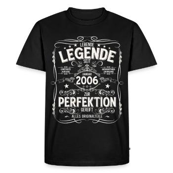 20th Birthday Legend January Vintage 2006 - Men's Premium Organic T-Shirt - black - Front - Nico (187cm)
