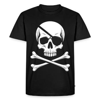 Le classique Jolly Roger Pirate Scream - T-shirt Premium bio Homme - noir - Devant - Nico (187cm)