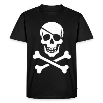 Conception croisée crâne et os - T-shirt Premium bio Homme - noir - Devant - Nico (187cm)