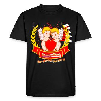 Heaven Sent - Notre histoire d’amour éternelle - T-shirt Premium bio Homme - noir - Devant - Nico (187cm)