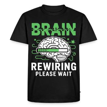 Redémarrage du cerveau Veuillez patienter - T-shirt Premium bio Homme - noir - Devant - Nico (187cm)