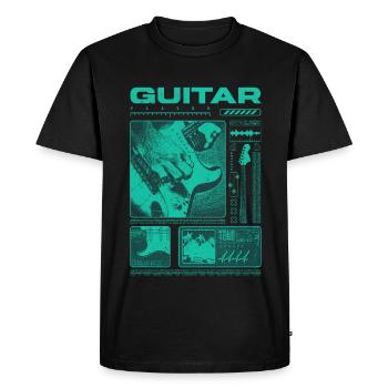 Guitariste Guitariste Rock Musicien streetwear - T-shirt Premium bio Homme - noir - Devant - Nico (187cm)