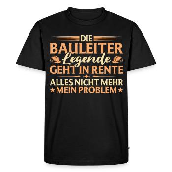 Retirement Construction Manager Legend in Retirement Gift - Men's Premium Organic T-Shirt - black - Front - Nico (187cm)