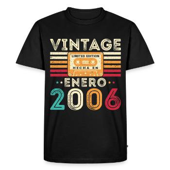 January 2006 Retro Vintage Birthday Gift - Men's Premium Organic T-Shirt - black - Front - Nico (187cm)