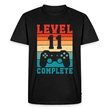 11th Birthday Level 11 Complete 11 Years Gamer - Men's Premium Organic T-Shirt - black - Front - Nico (187cm)