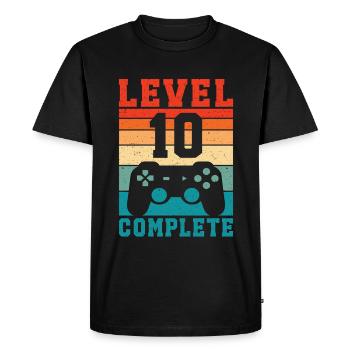 10e anniversaire Niveau 10 Joueur complet 10 ans - T-shirt Premium bio Homme - noir - Devant - Nico (187cm)