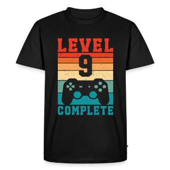 9th Birthday Level 9 Complete 9 Years Gamer - Men's Premium Organic T-Shirt - black - Front - Nico (187cm)