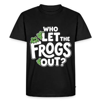 Qui a laissé sortir les grenouilles ? - Grenouille drôle - T-shirt Premium bio Homme - noir - Devant - Nico (187cm)